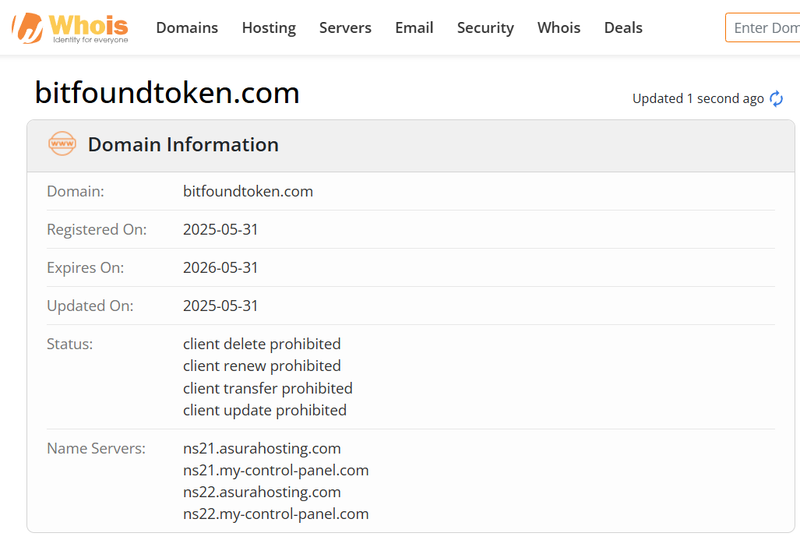 Результат запроса Whois