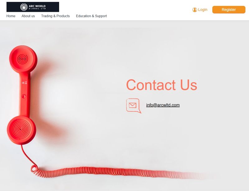 Contact information provided on Arc World Global Ltd's website