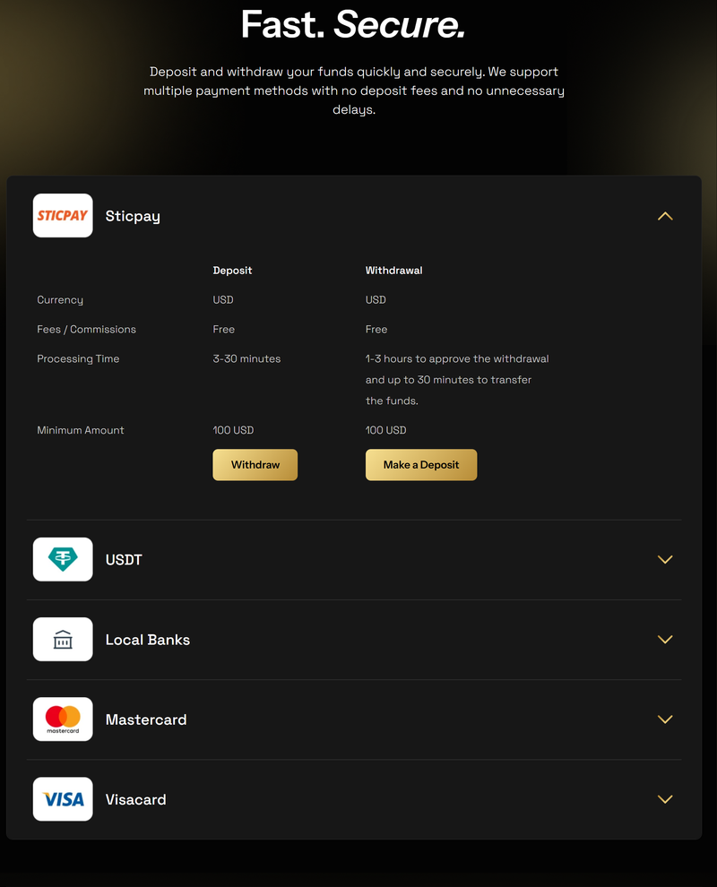 deposits and withdrawals
