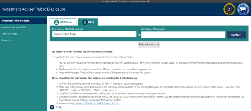 IAPD Query Result