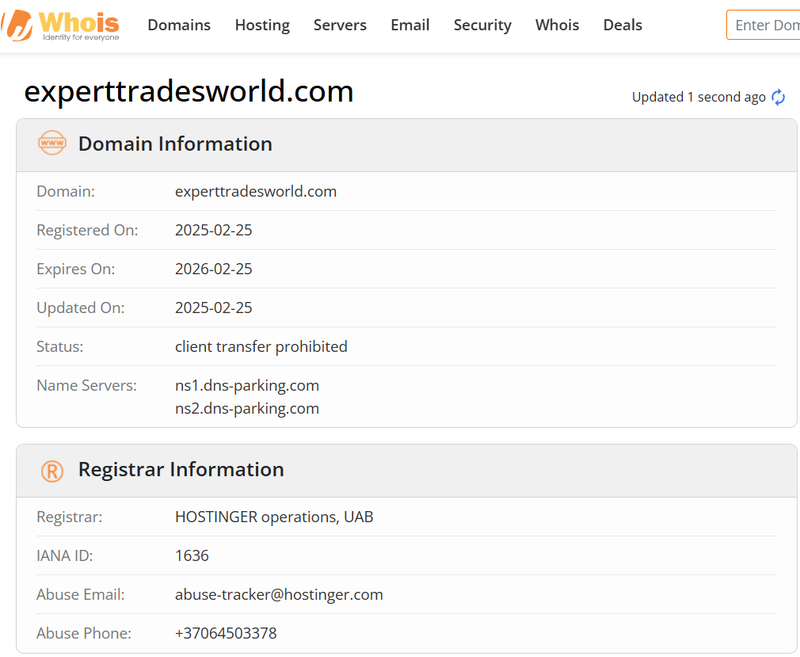 Whois Query Result