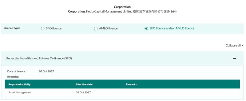 树熊金融集团有限公司持有SFC的9号牌照