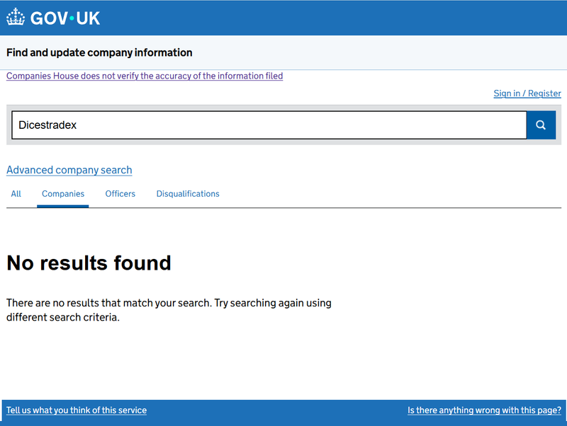 Companies House Query Result