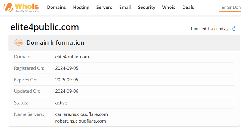 Kết quả truy vấn Whois