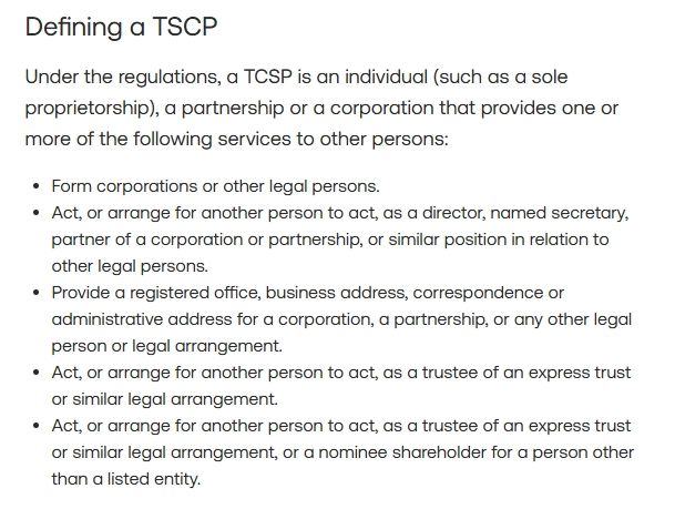 TCSP扮演的角色