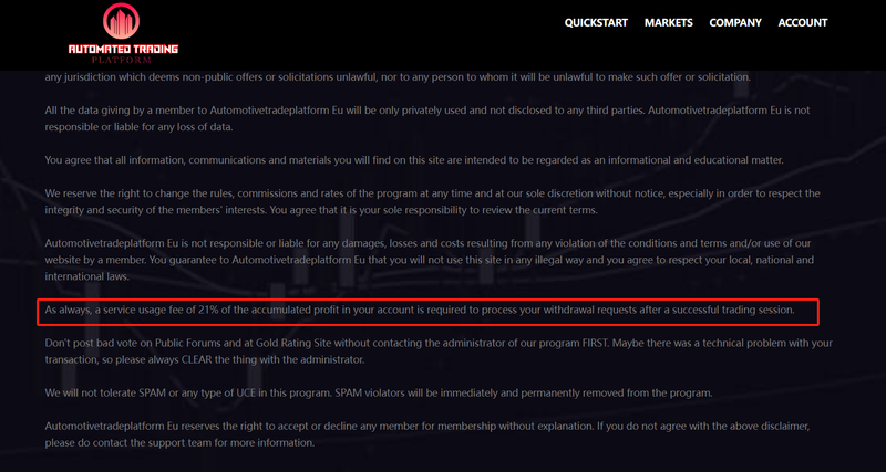 Withdrawal conditions