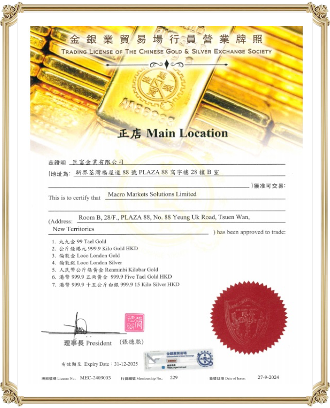 金银业贸易场行员管业牌照