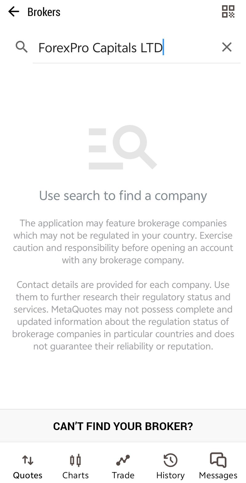 MT5 Query Result