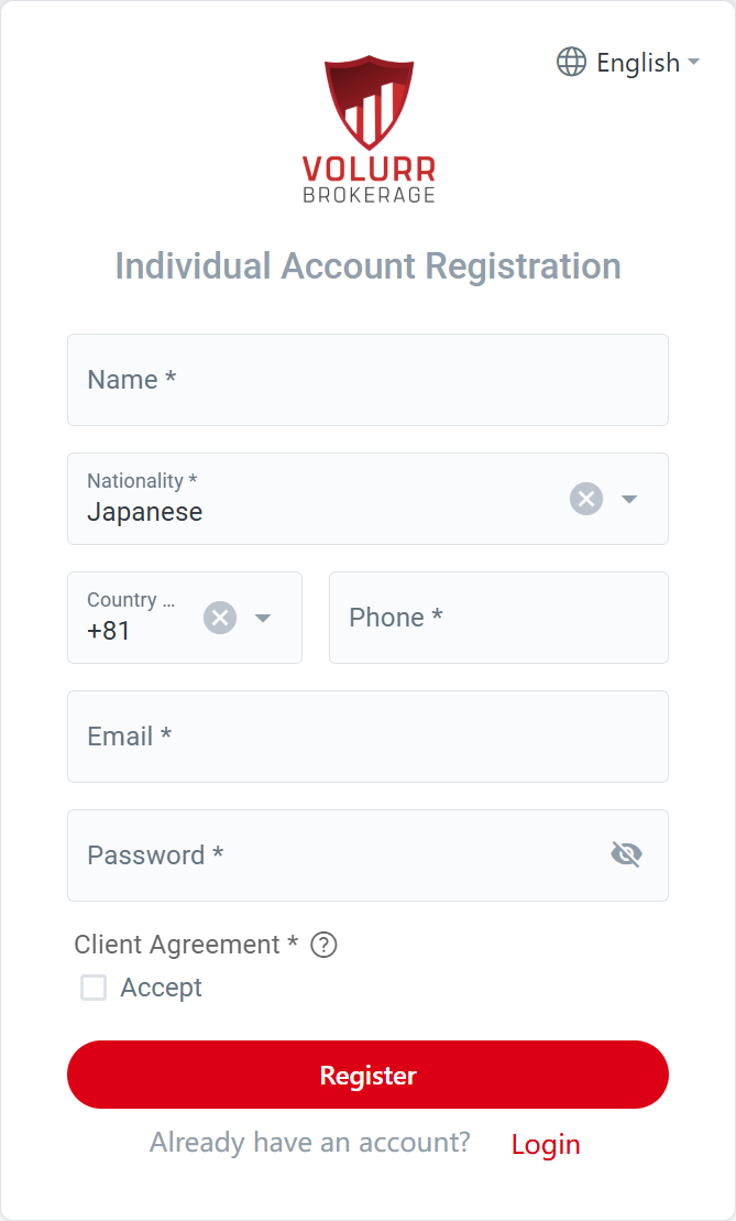注册表单