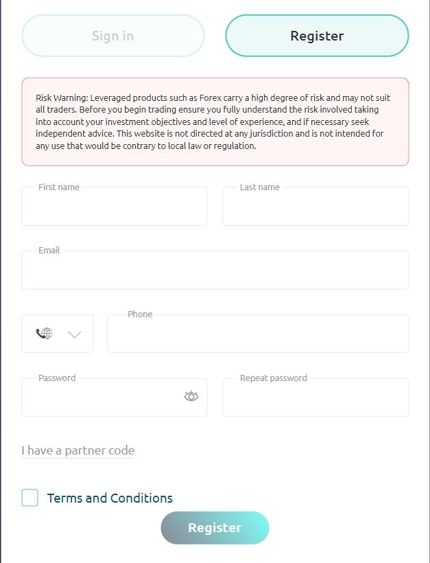 Sway Markets Registration Steps