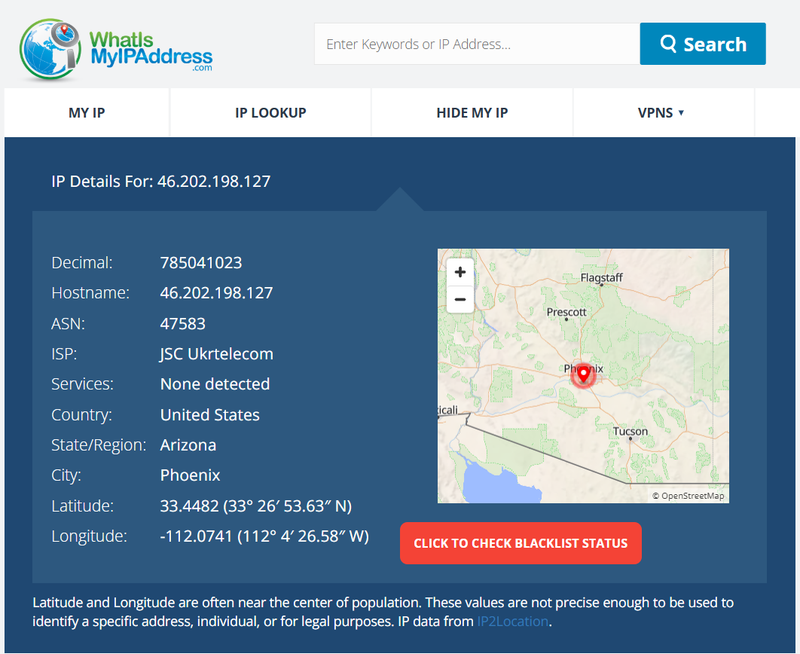 What Is My IP Address Query Result