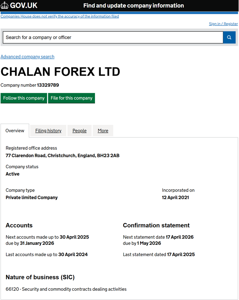 UK Companies House Query Result
