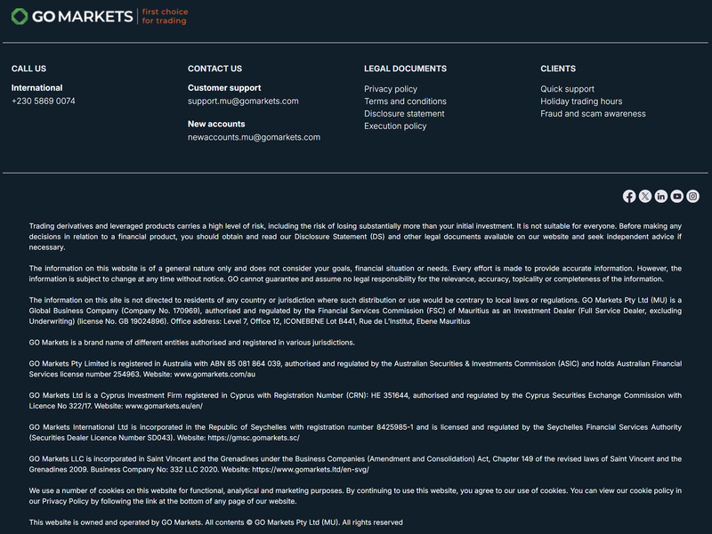 GO Markets office website