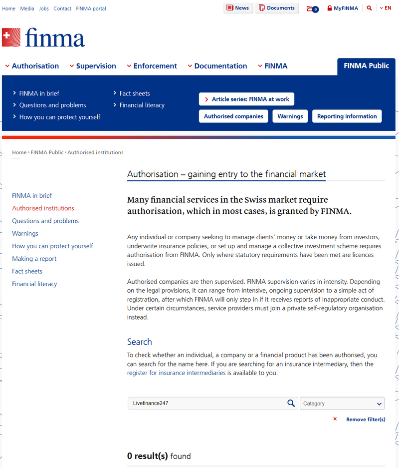 Swiss Financial Market Supervisory Authority(FINMA)