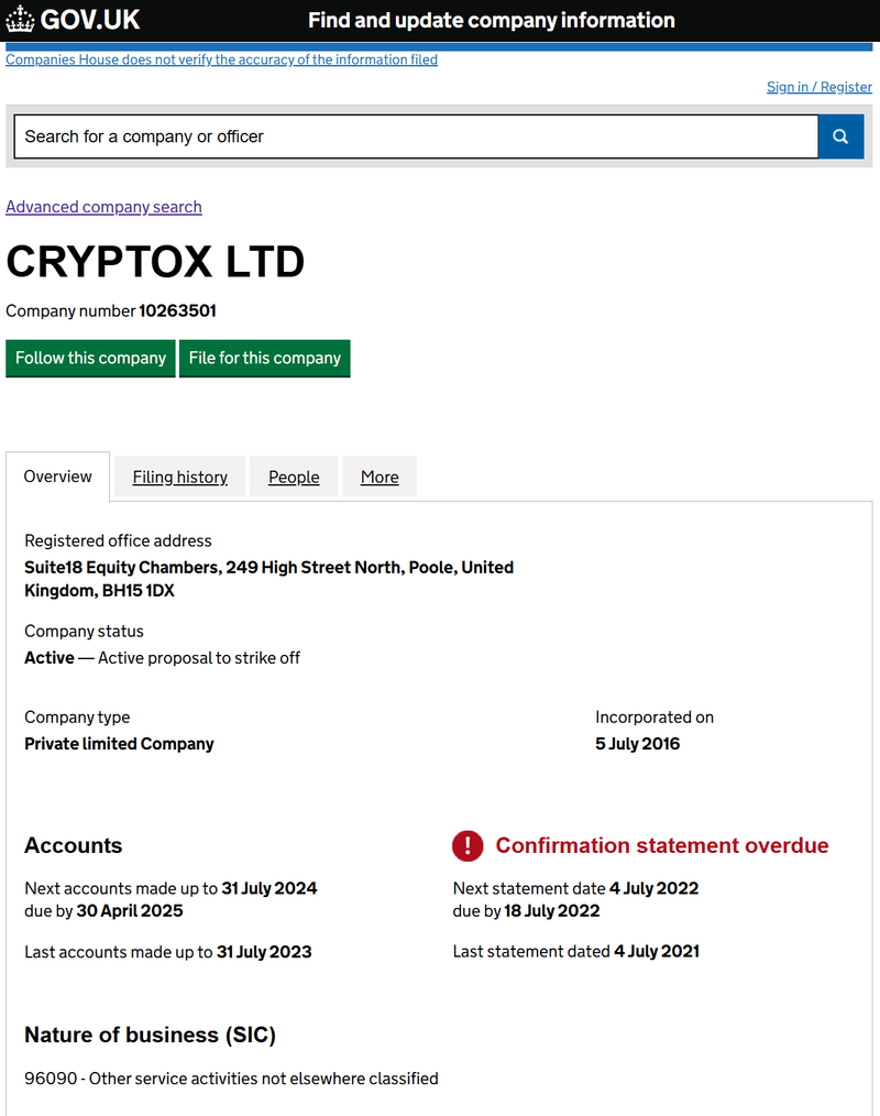Company number 10263501(2)