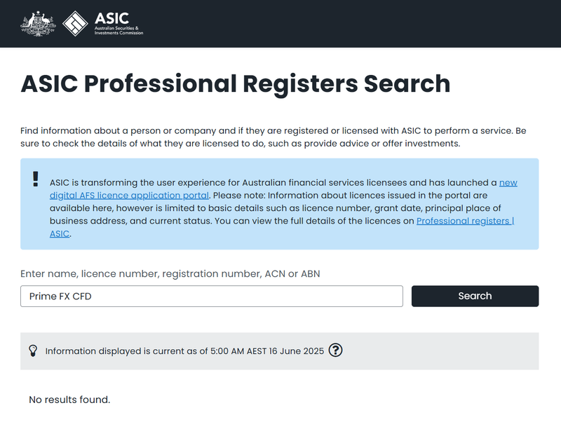 ASIC Query Result