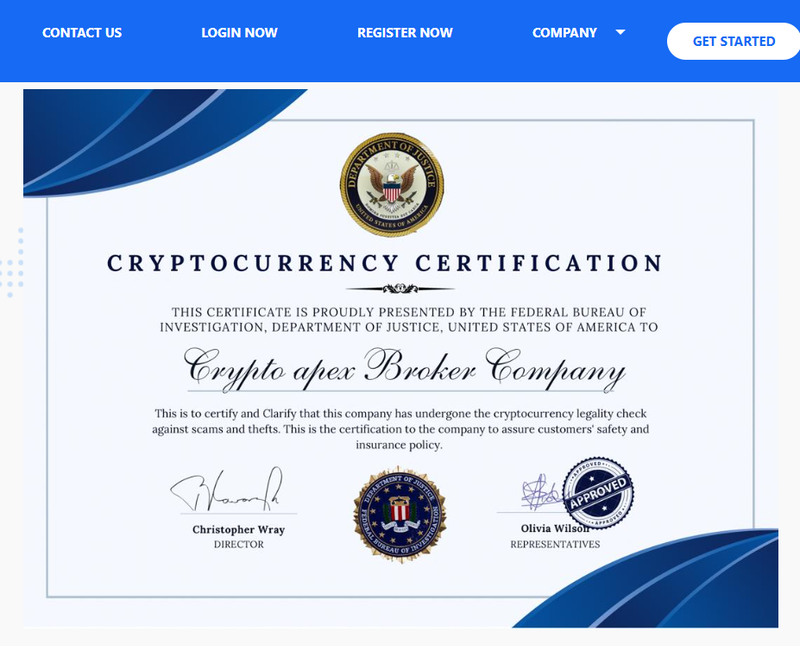 Financial regulation claimed on the website