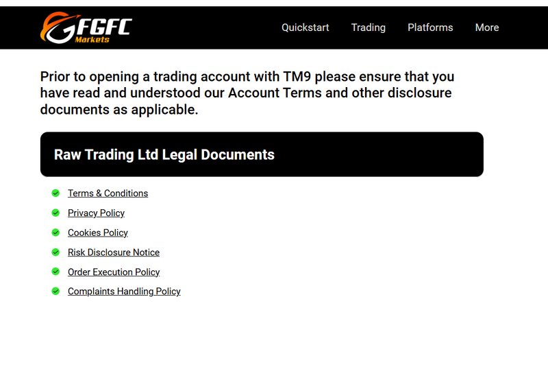 Raw Trading Ltd Legal Documents