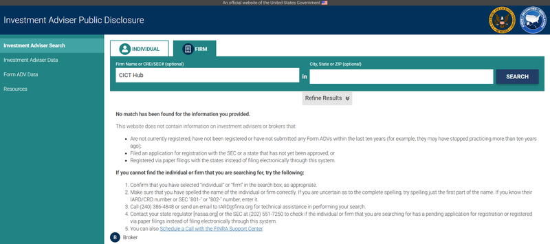 IAPD Query Result