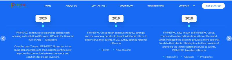 Claimed company history on the official website