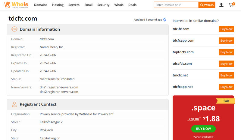 tdcfx.com whois