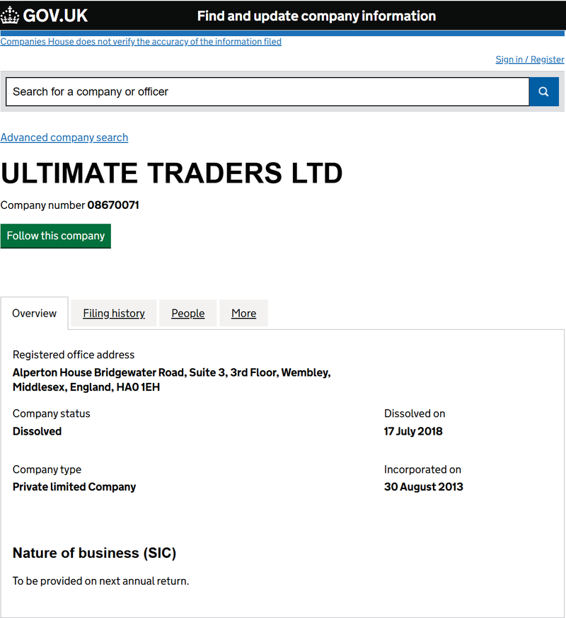 Companies House Query Result