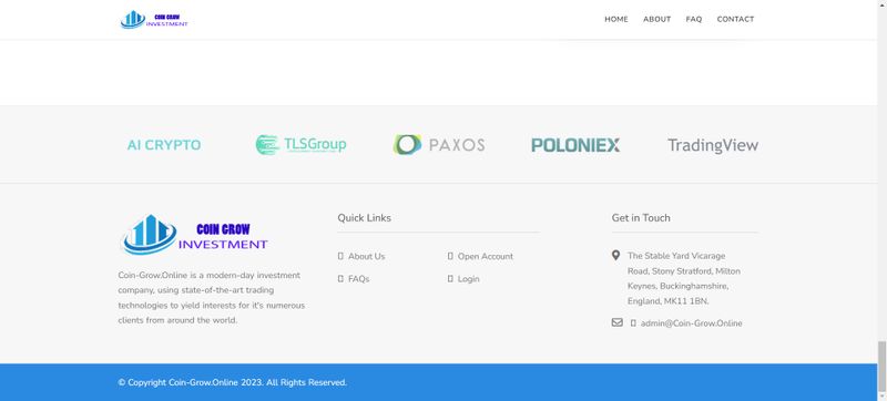 COIN GROW INVESTMENT的官网简介
