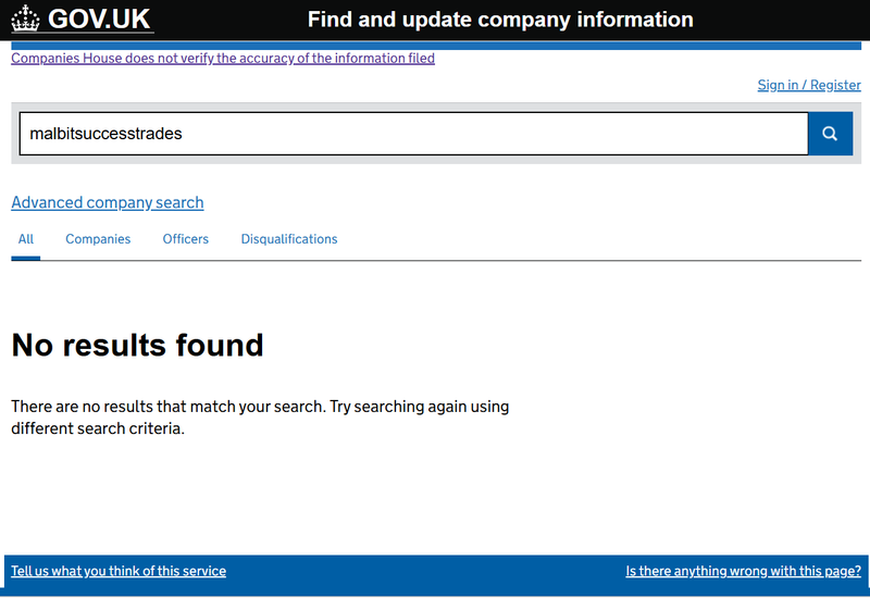 Companies House 검색 결과