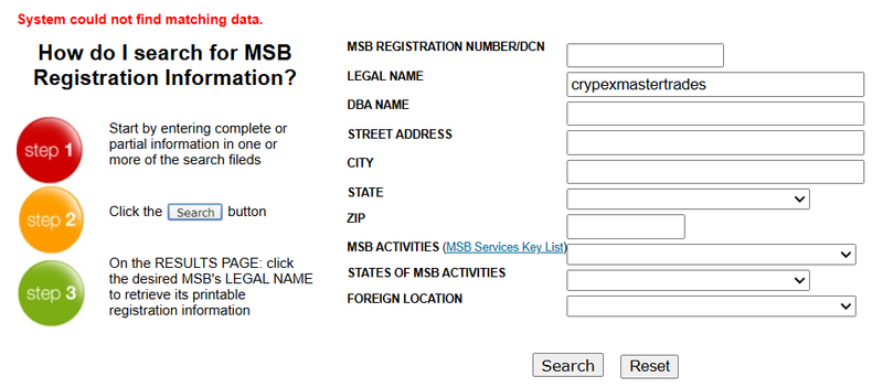 FinCEN Query Result