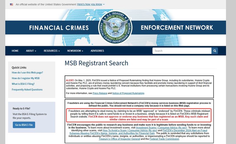 미국 금융범죄집행 네트워크 (FinCEN) 공식 성명서
