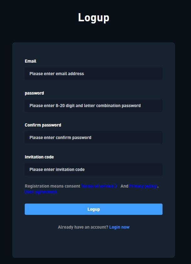 Registration form