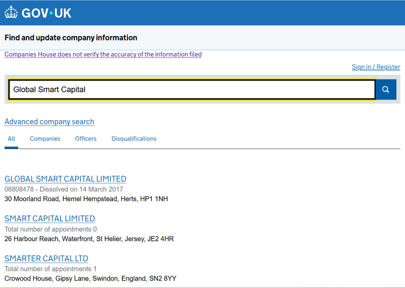 Kết quả truy vấn Companies House