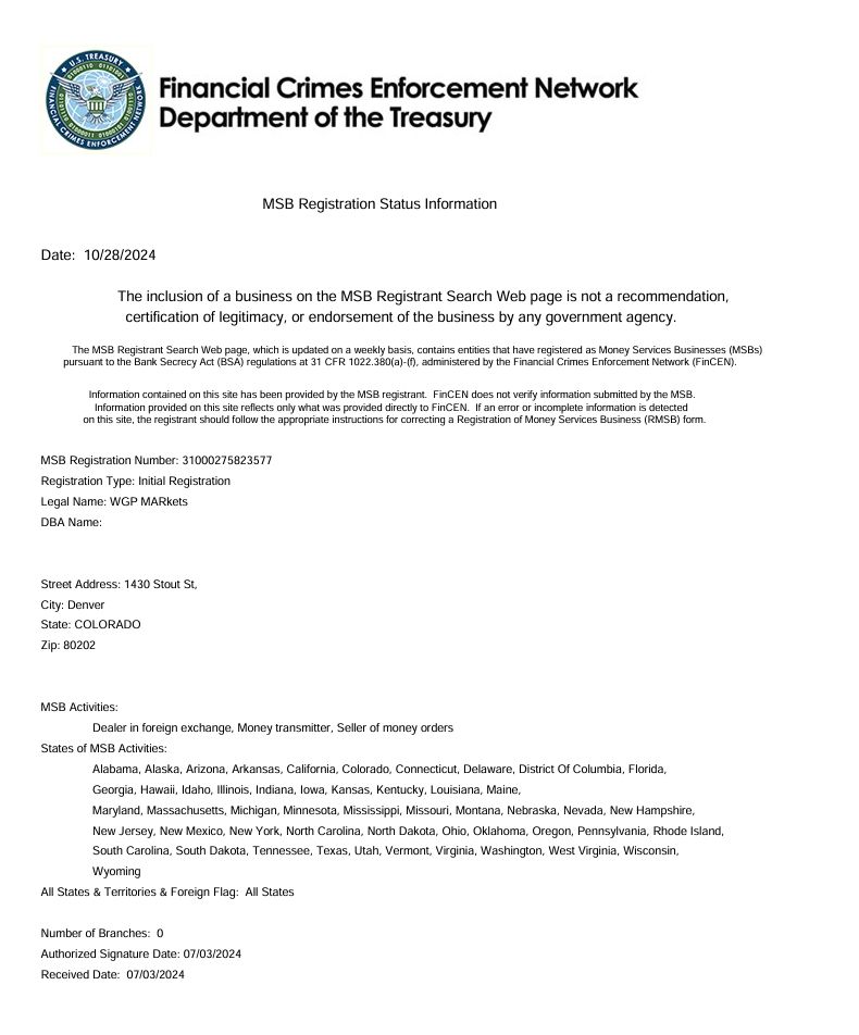 MSB Registration Status Information