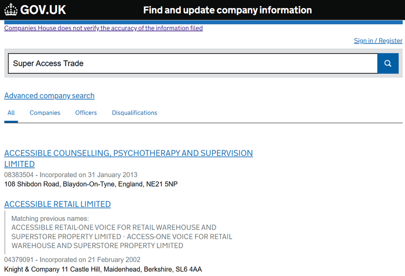 Companies House Query Result