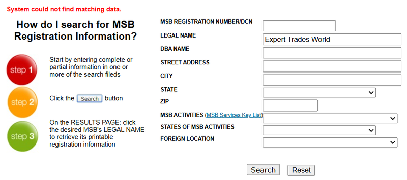 FinCEN Query Result