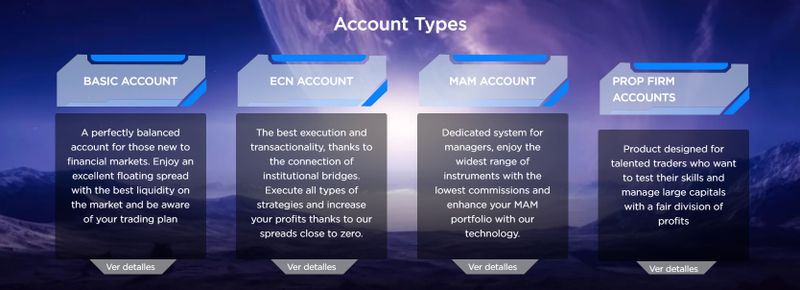 Bridge Markets Account Types
