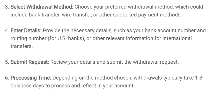 deposits and withdrawals