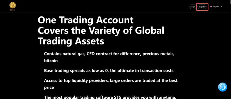 Registro de cuenta de FTooo Markets Limited