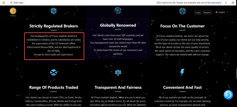 Información regulatoria de FTooo Markets Limited