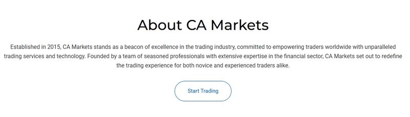 CA Markets宣稱成立於2015年