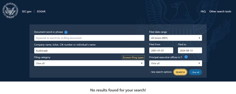 未查询到Kudotrade的监管信息