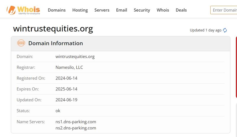 whois domain of Wintrust Equities