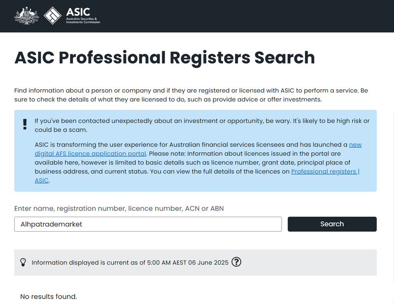 ASIC Query Result