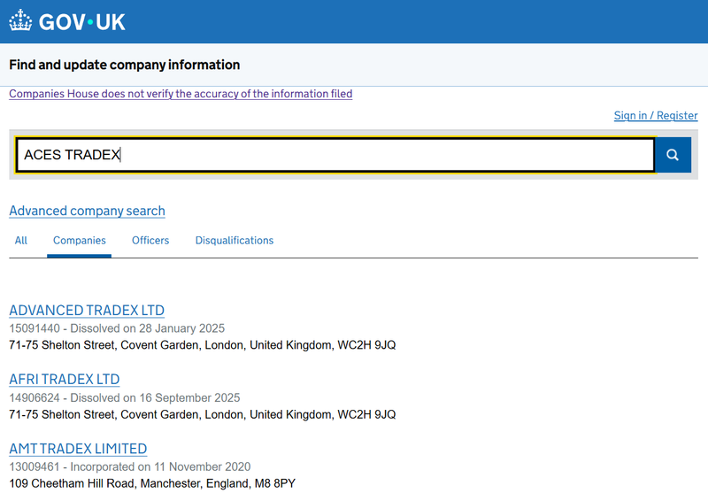 Companies House Query Result