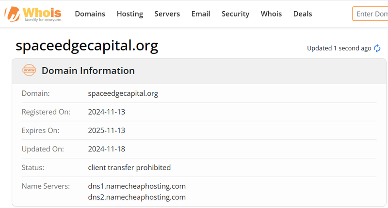 ผลการตรวจสอบ Whois