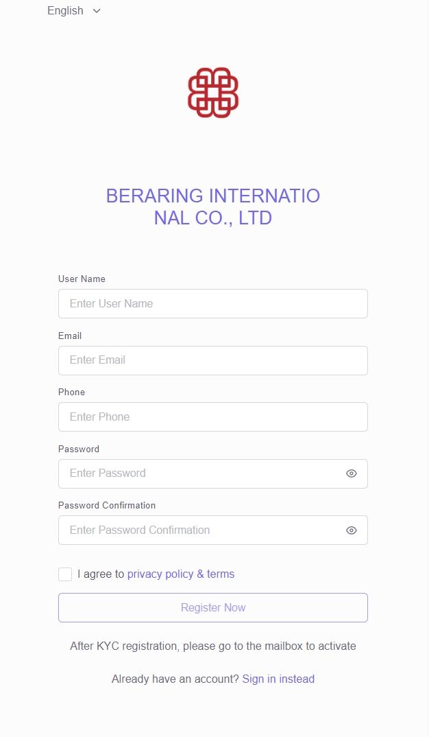 Làm thế nào để mở tài khoản tại Beraring International Co., Ltd 2