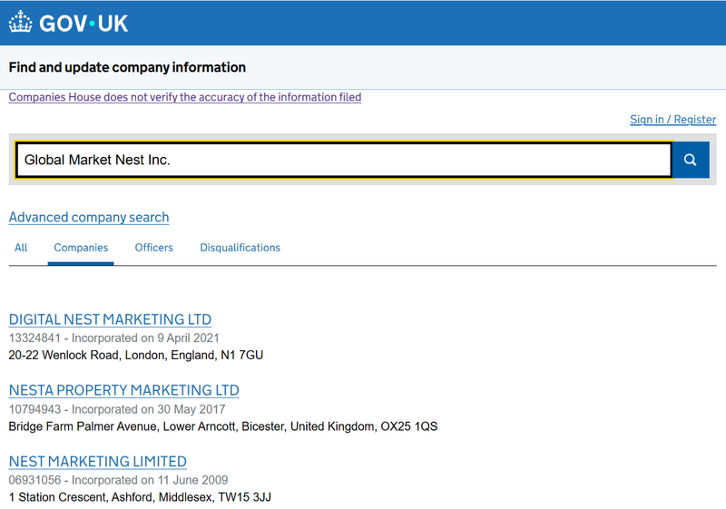 Companies House Query Result