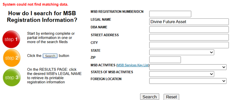 FinCEN Query Result