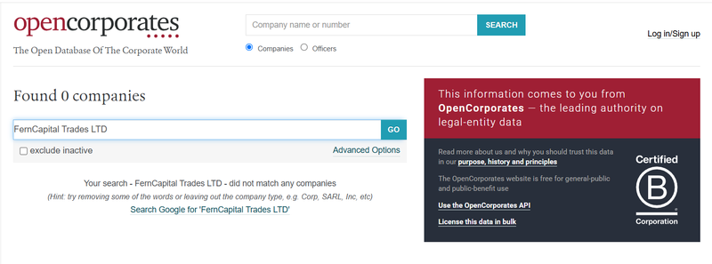 Opencorporates Query Result