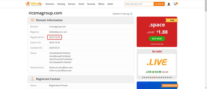 Rich Smart Finance의 Whois 결과